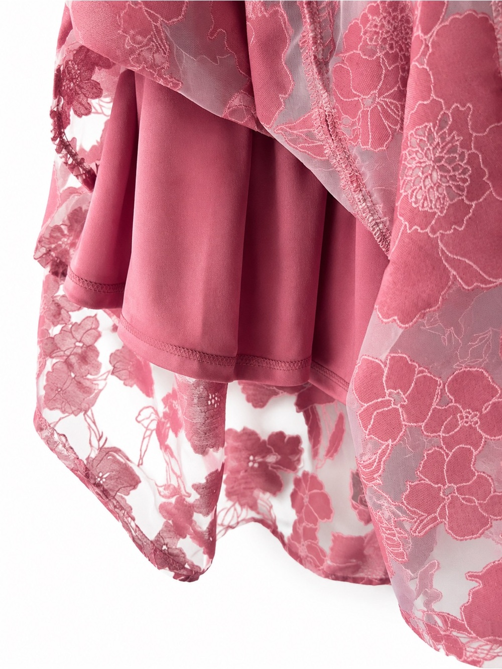 Lulus ✨ Certainly Stylish Mauve Pink Burnout Floral Two-Piece Midi Dress - Picture 5 of 16